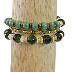 OILNANA gemstone 3 Wrap bracelet agates shell crystal one size wraps‎ on list